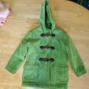 GAP Pea Green Peacoat Wool Toggle Kids SMALL